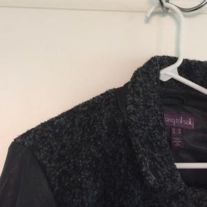 Tall Vegan Leather and WoolBlend Jacket