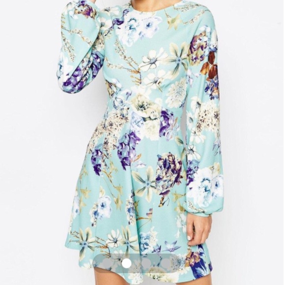 ASOS Dresses & Skirts - ASOS FLORAL PRINT OPEN BACK DRESS