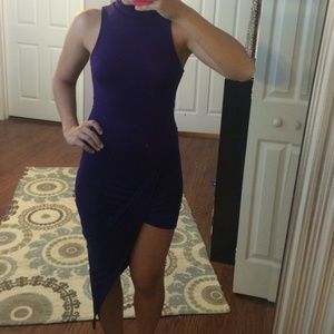 Purple Tobi Asymmetrical Dress