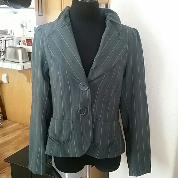 Robert Louis grey/gold pinstripe blazer