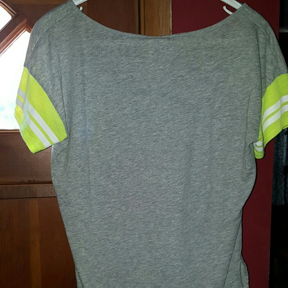 VS PINK GRAY/ LIME GREEN/YELLOW COTTON SHIRT - Picture 4 of 4