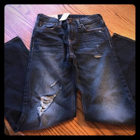 NEW - Boys Abercrombie Kids dark washed jeans
