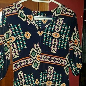 Aztec blouse nwot,