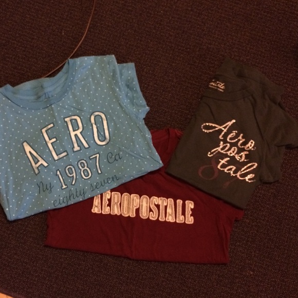 Three Aeropostale swoop neck tees