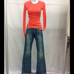 True Religion Joey Big T Stonewashed Denim Sz 24