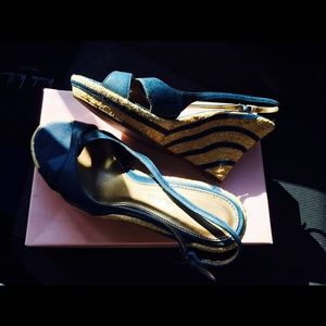 Bandolino peep toe sandals; 8.5 fits true to size.