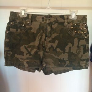 Camo Shorts w/ Stud Accents