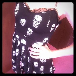 Lace trim skull dress