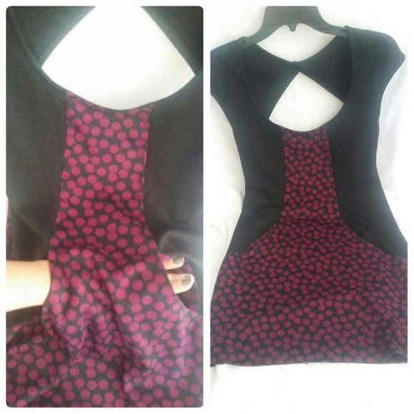 Purple & Black Solemio Cocktail Dress - Picture 3 of 4