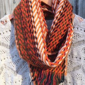 Colorful vintage knit scarf