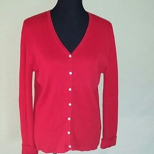 Jones New York red cardigan