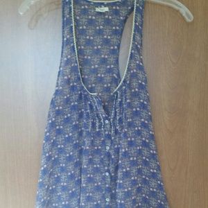 Sheer flowy racer back tank top