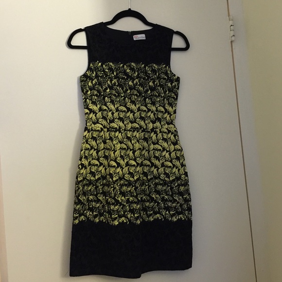 RED Valentino yellow and black sleeveless dress