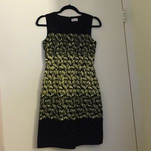 RED Valentino yellow and black sleeveless dress