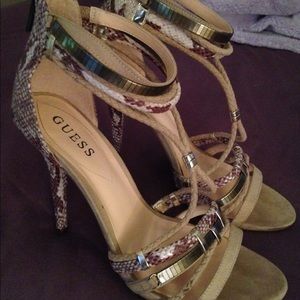 Guess brand snake skin strap shoes