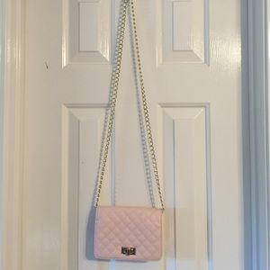 pink quilted clutch/cross body bag