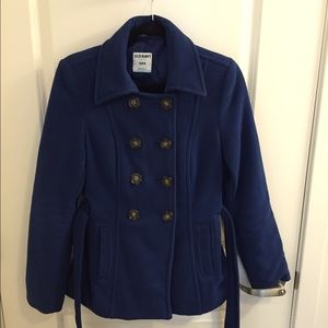 LAST CHANCE - Blue Fleece Pea Coat Style Jacket