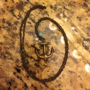 Antique Bronze, Anchor Necklace