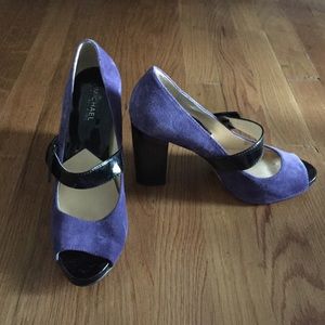 Micheal kors heels -purple and black