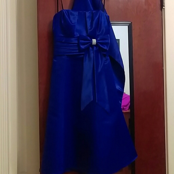 Royal blue strapless dress