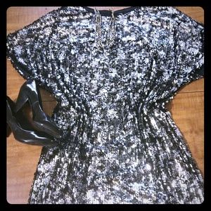 Sequin Cold Shoulder Dress