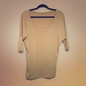 American Apparel Tan Dolman Sleeve Viscose Tee