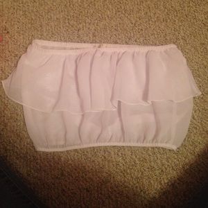 A double lace white crop top