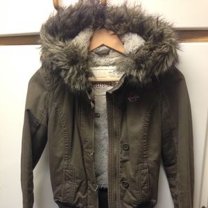 Hollister faux fur lined jacket