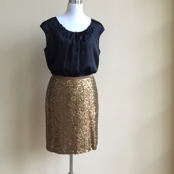"Madewell"  Silk and Bronze Sequin skirt