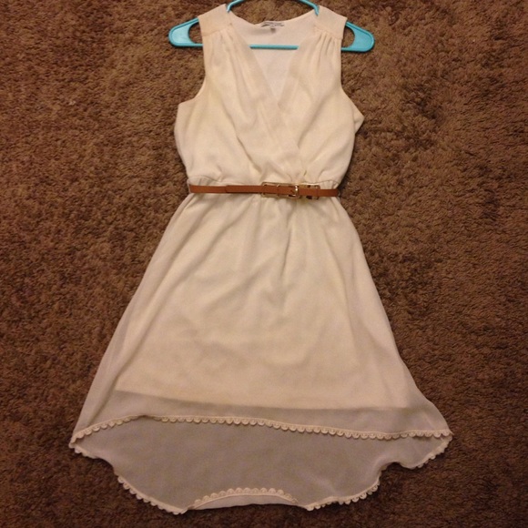 Cream High-Low dress