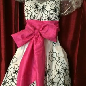 White and black flowered dress