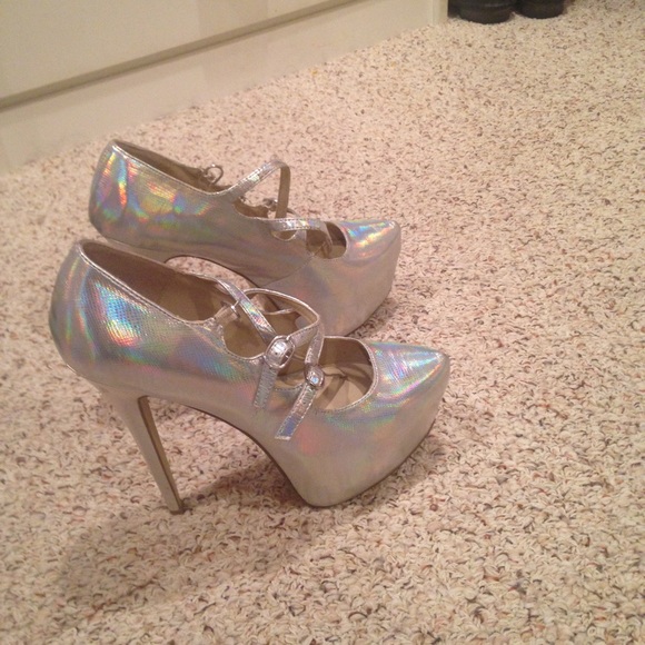 Silver party heels