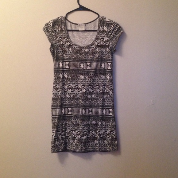 Black and white tribal dress