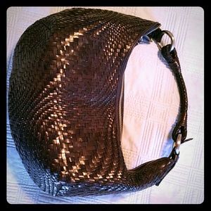 Cole Haan Navy Woven Shoulder Bag