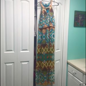 Long multicolored patterned dress