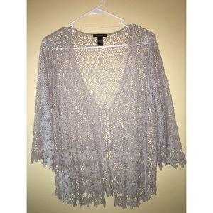 Grey lace cardigan