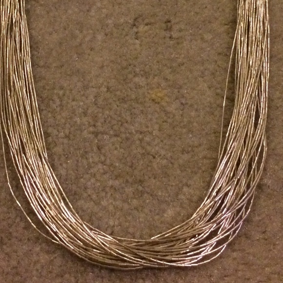 Sterling Silver .925 Liquid Silver Necklace - Picture 3 of 3