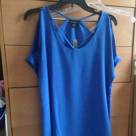 Cold shoulder Royal Blue Tunic - Picture 2 of 2