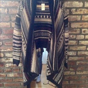 Open cascade cardigan