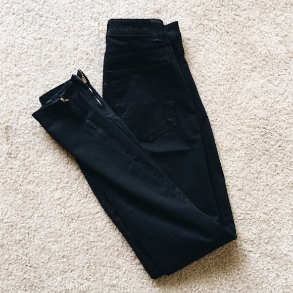 American Apparel Black Easy Jean Side Zip Pants