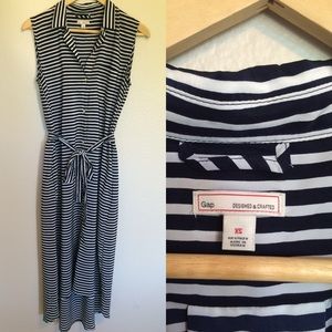 GAP Striped High-Low Dress With Belt