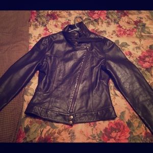 Brown leather jacket