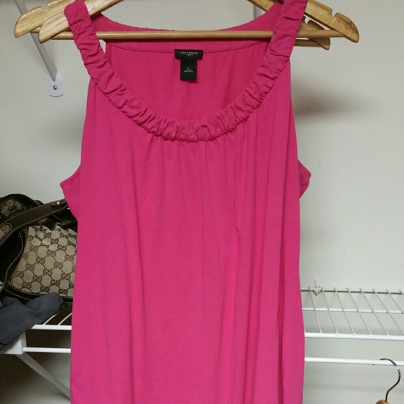 Ann Taylor Pink Scoop Neck Tank Top XL