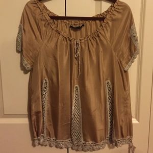 Size Small BCBG Max Azria Silk and Crochet Top