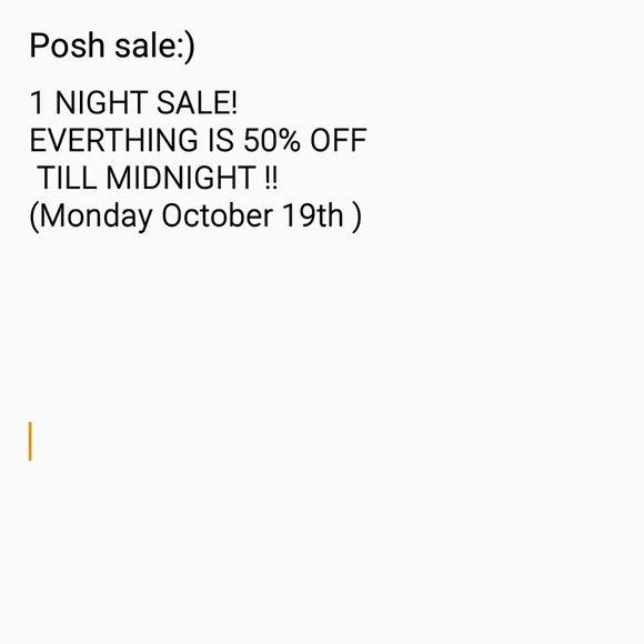 Everything is 50% off!!