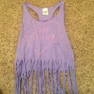 Purple Cropped Victoria's Secret Racerback