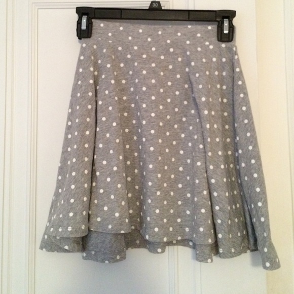 Grey and white polka dot skirt