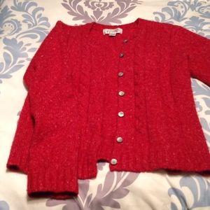 Red cardigan