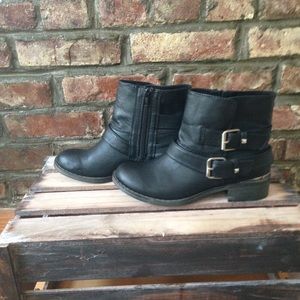 Moto style ankle boots