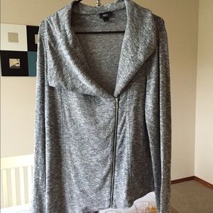 Asymmetrical zip up sweater